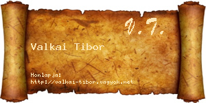 Valkai Tibor névjegykártya
